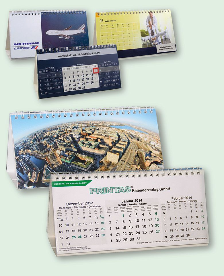 3-month desk calendar landscape format