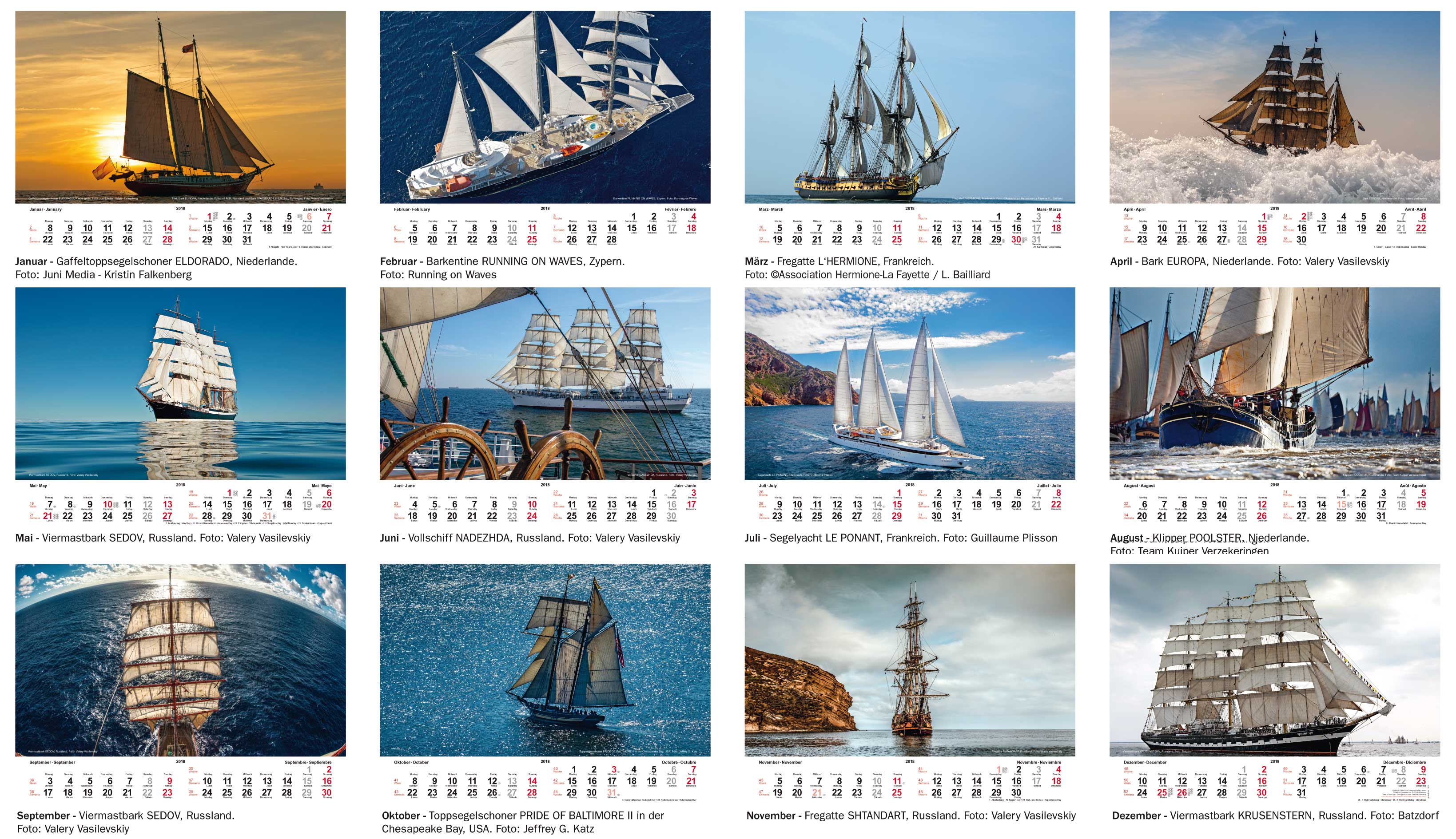 Segelromantik - photo calendar